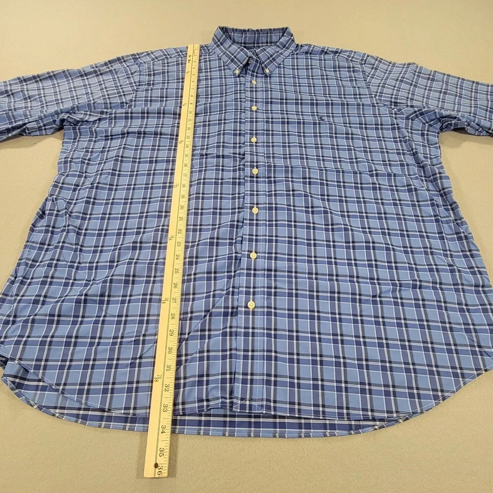 Polo Ralph Lauren Performance Button Down Shirt Plaid Lightweight Men's 3XB Blue